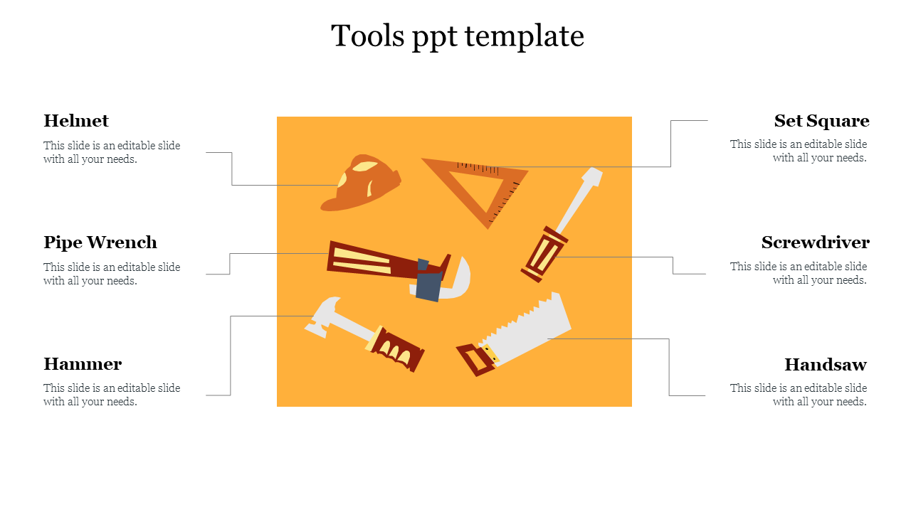 Free - Outstanding Free Tools PPT Template For Presentation